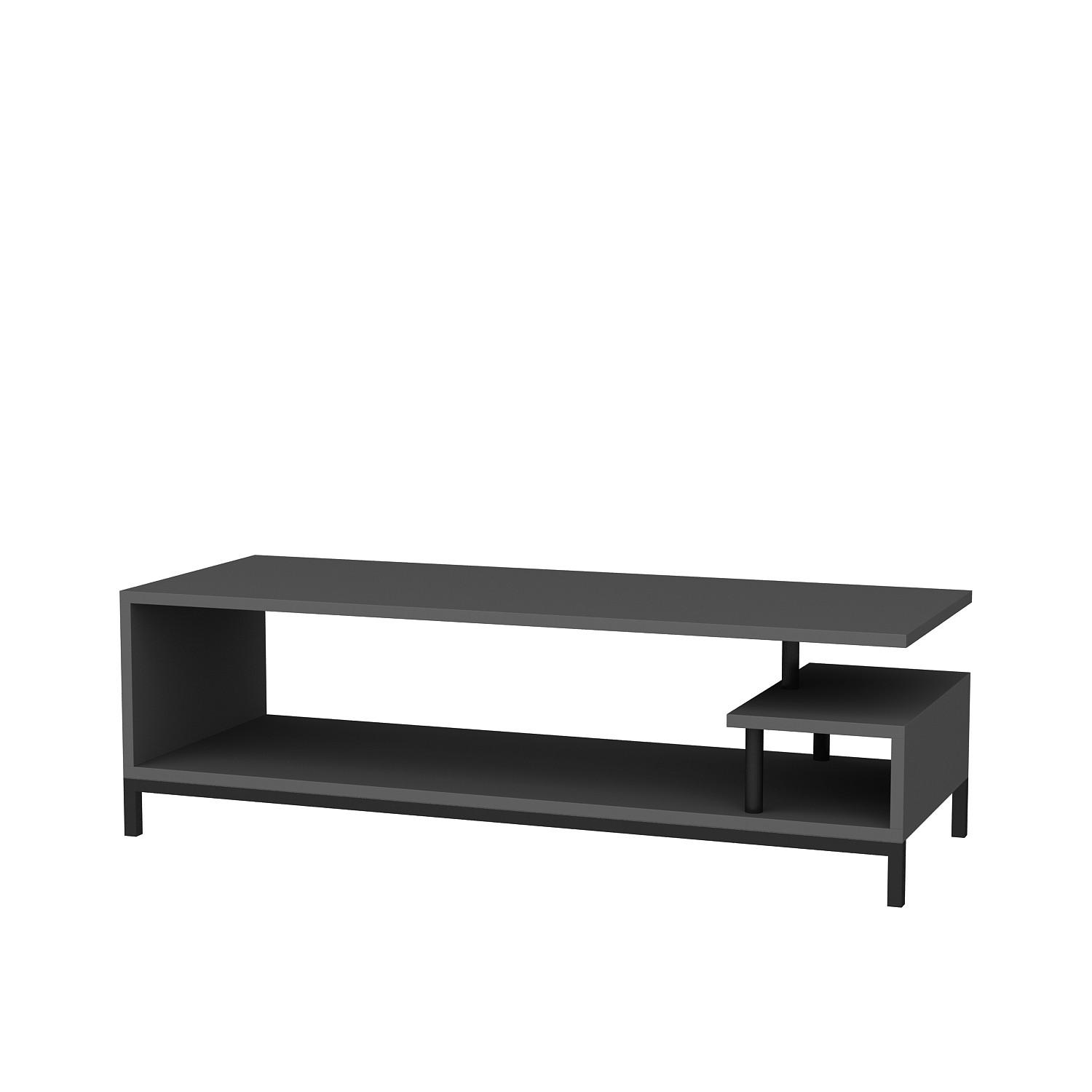 TV-LOWBOARD Reilly Schwarz-Anthrazit - Anthrazit/Schwarz, Holzwerkstoff (120/38/45cm) - Decorotika