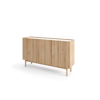 KOMMODE Boho Riviera Eiche, Türkommode, mit Holz Beine - Eiche Bianco/Braun, Holz/Holzwerkstoff (144/68/37cm) - Bettso