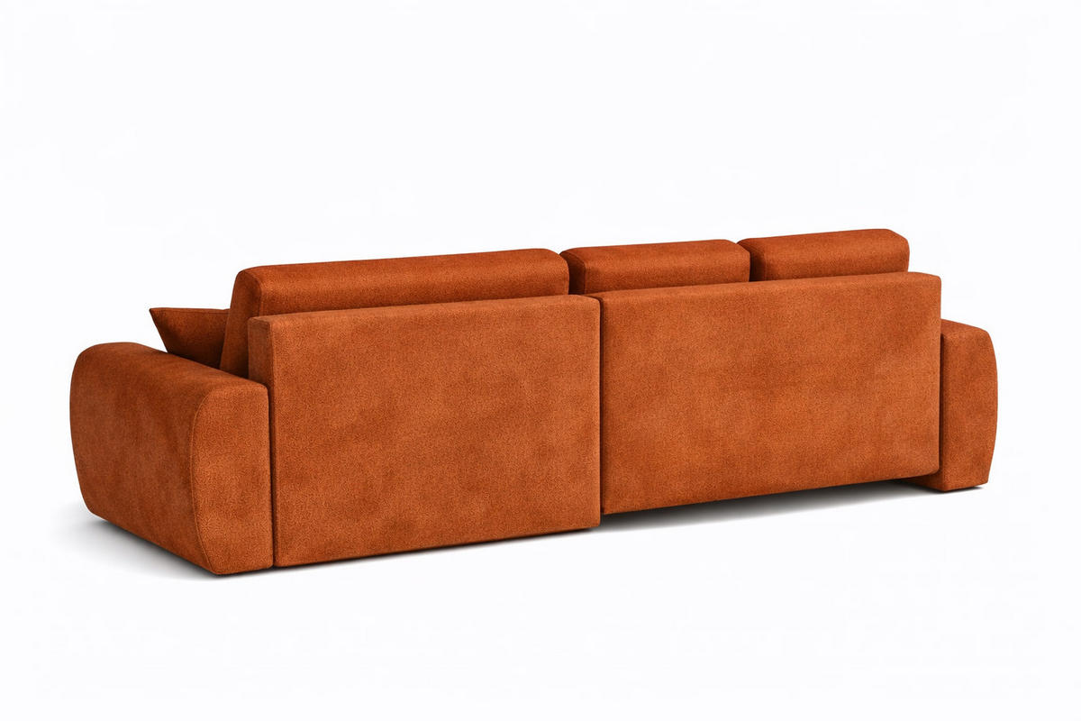 ECKSOFA Mit Schlaffunktion Und Bettkasten L-Form Ivo L, Veloursstoff Salvador, Braun, Links - Braun, Holz (250/142cm) - Kaiser Möbel