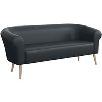 SOFA Emilia (3-Sitzer) - Dunkelgrau/Buchefarben, Holzwerkstoff/Buchenholz (176/70/57cm) - Meblini