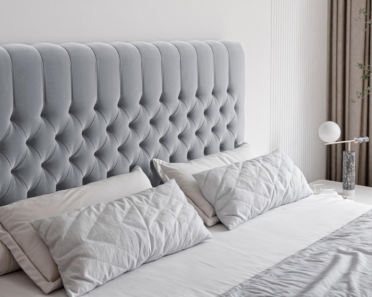 BOXBETT ALBA 140/200 cm mit Matratze und Topper, Grau - Grau, Textil (140/200cm) - Idohome
