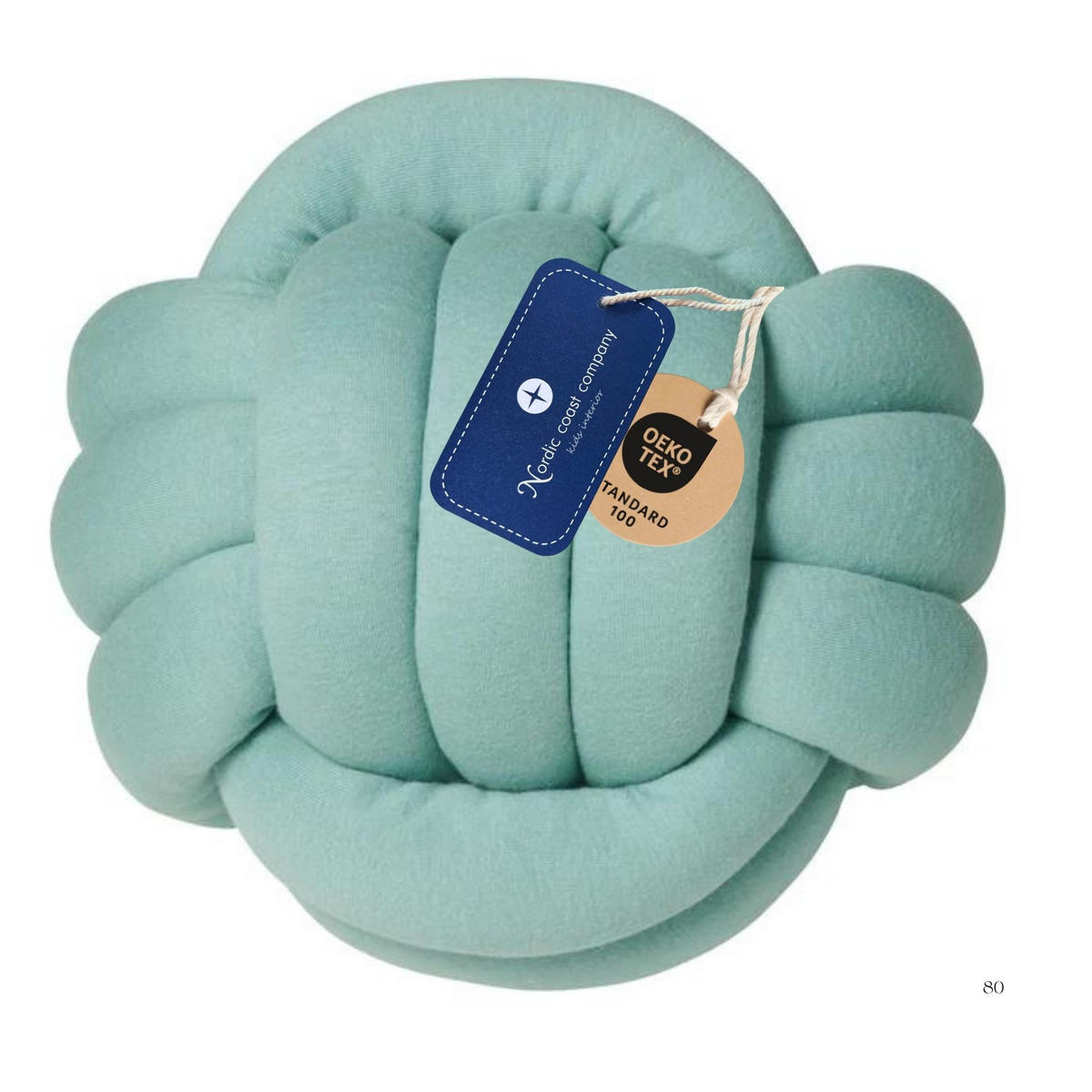 KNOTENKISSEN Jersey Mint - Mintgrün, Textil (30/30cm) - nordic coast company