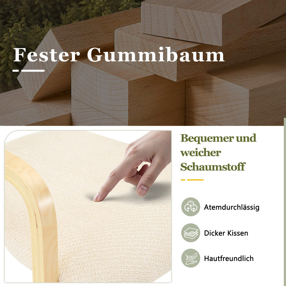ESSZIMMERSTUHL 2er-Set mit Armlehne aus Bugholz Weiß - Weiß, Holz (45.5/77/53cm) - Meubliv
