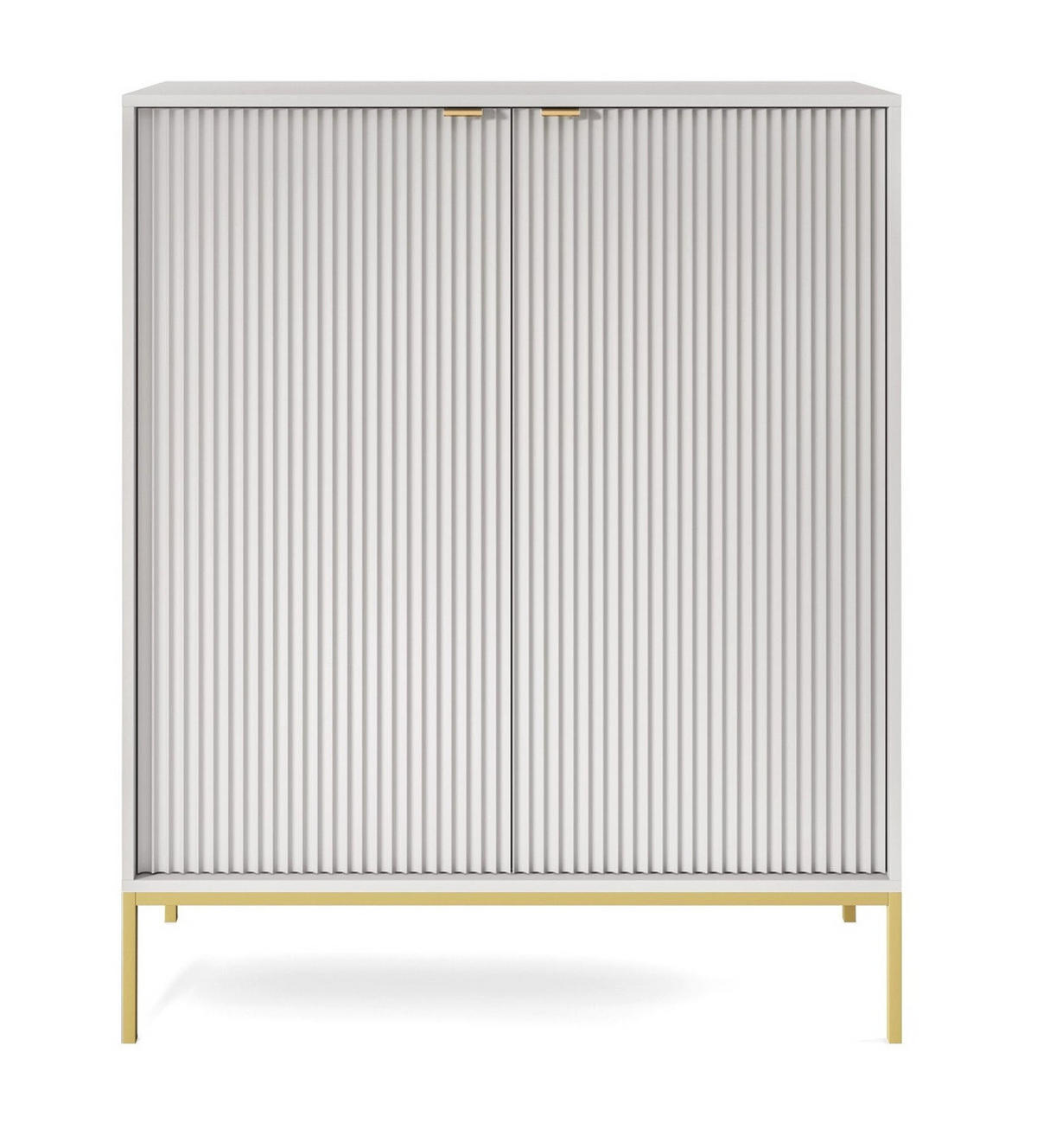 SIDEBOARD 104 cm Galla, 2 Türen, Grau + Gold - Goldfarben/Grau, Holz/Metall (104/125/39cm) - Emporius
