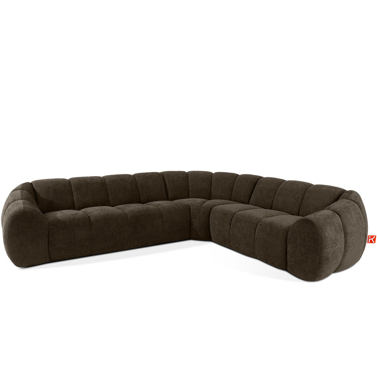 ECKSOFA RECHTS FLAVA, Braun - Braun, Holz/Holzwerkstoff (310/270cm) - KONSIMO®