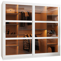 SCHWEBETÜRENSCHRANK 200/200/62 2-türig - Silberfarben/Weiß, Holz/Kunststoff (200/200/62cm) - Abiks Möbel
