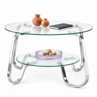 COUCHTISCH aus Metall 80x80x45 cm und Glas Silber mit 2 Ablageebenen - Silberfarben, Glas (80/80/45cm) - IVMEU