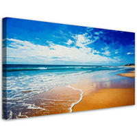 LEINWANDBILD Meer Strand Natur Landschaft 100x50cm - Blau, Textil (100/50cm) - Feeby