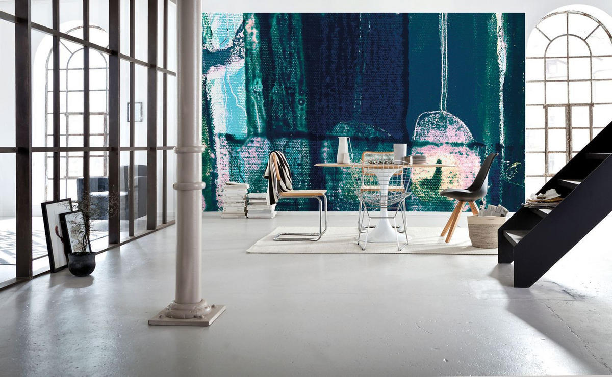 FOTOTAPETE künstlerisch 500 x 280 cm - Blau, Papier (500/280cm) - Sanders & Sanders