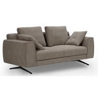 ZWEISITZER-SOFA Webstoff Braun - Schwarz/Braun, Textil/Metall (176/84/92cm) - Furnhouse