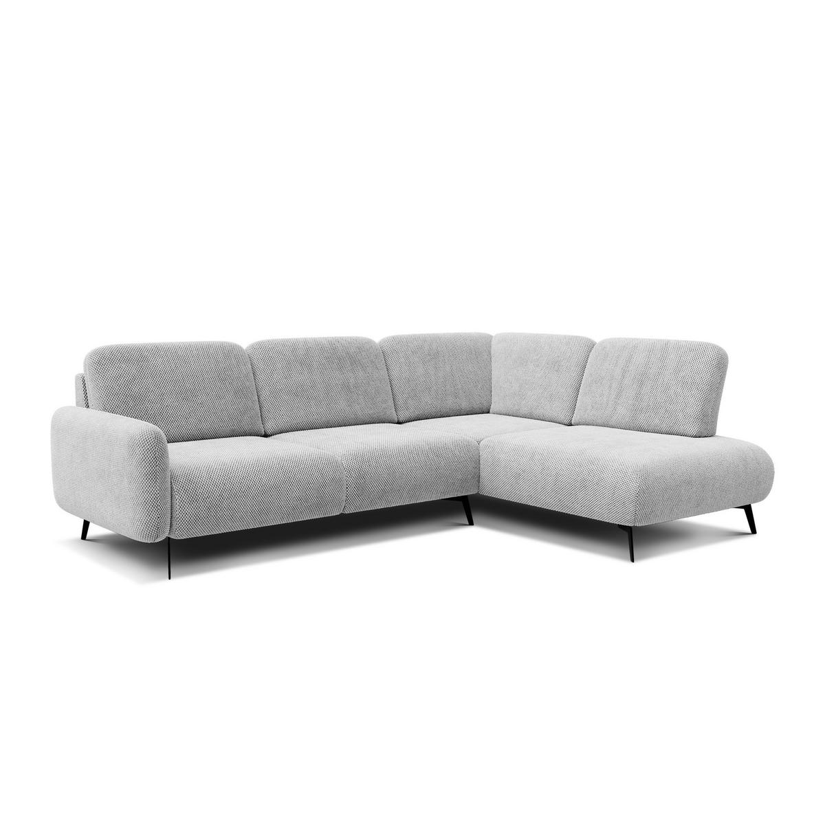 ECKSOFA FEBE 5-Sitzer rechts, hellgrau - Hellgrau/Schwarz, Holz/Textil (271/190cm) - Courtois Laville