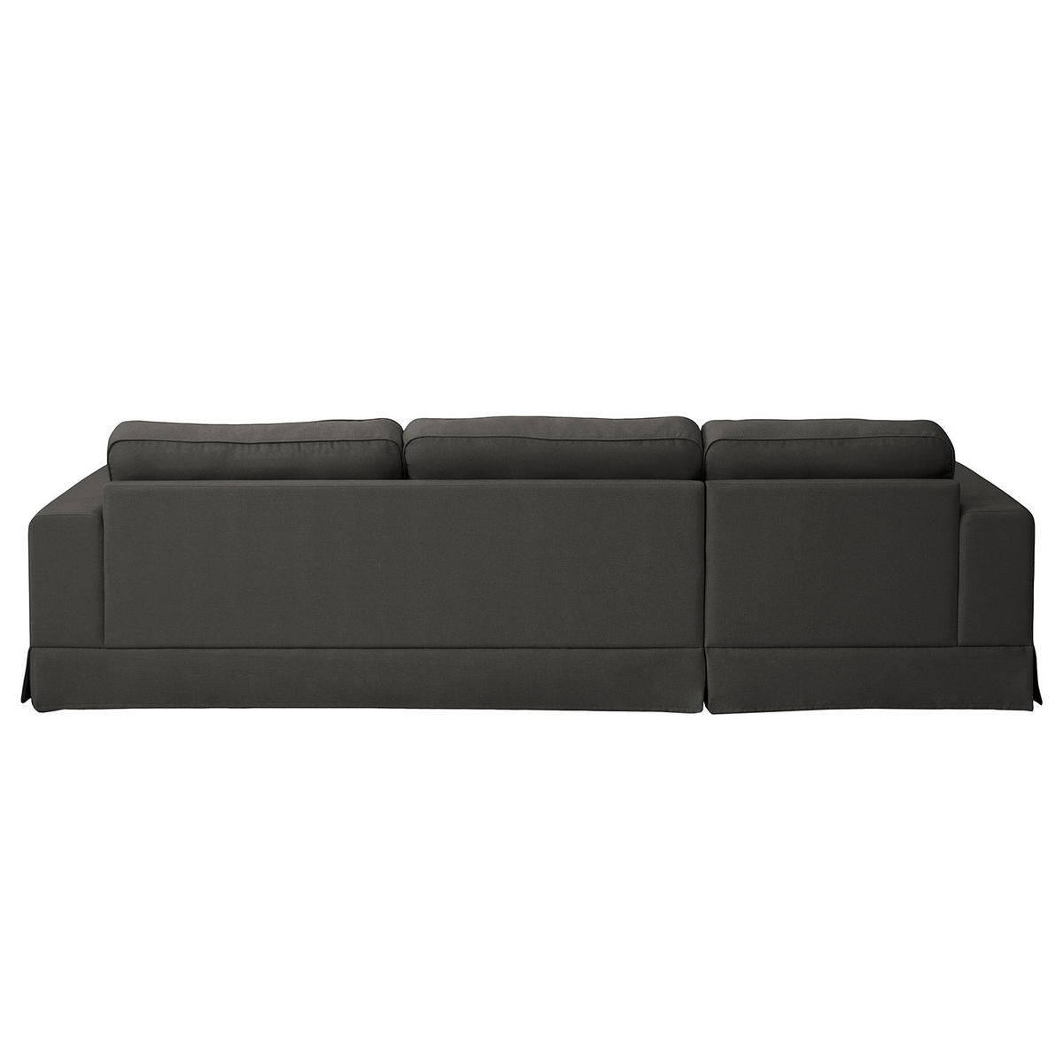 ECKSOFA mit Husse - Longchair, Webstoff - Anthrazit/Schwarz, Kunststoff/Textil (300/165cm) - home24