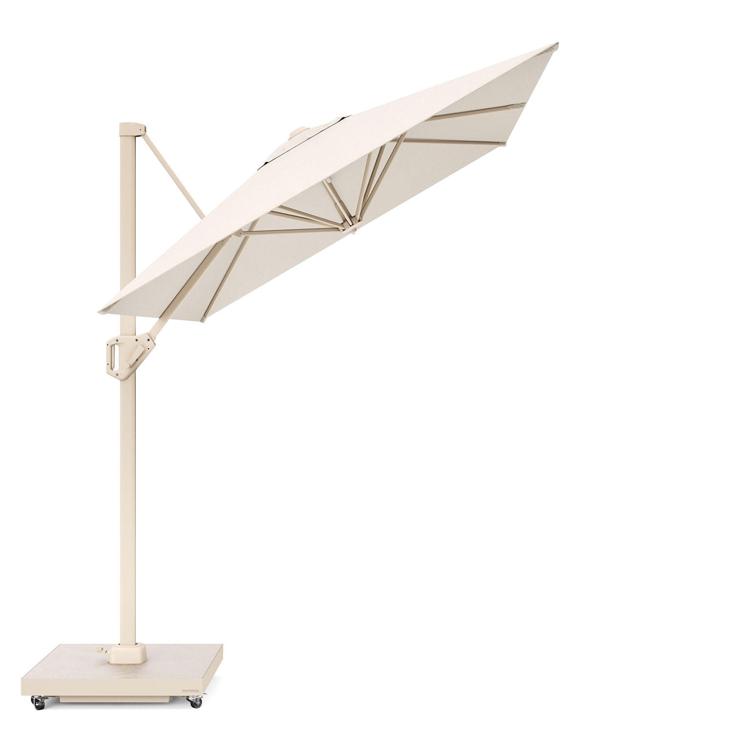 AMPELSCHIRM eckig 2.5 x 2.5 m Voyager T¹ Basic 360° kippbar creme/sand - Creme, Metall (250/250cm) - Platinum