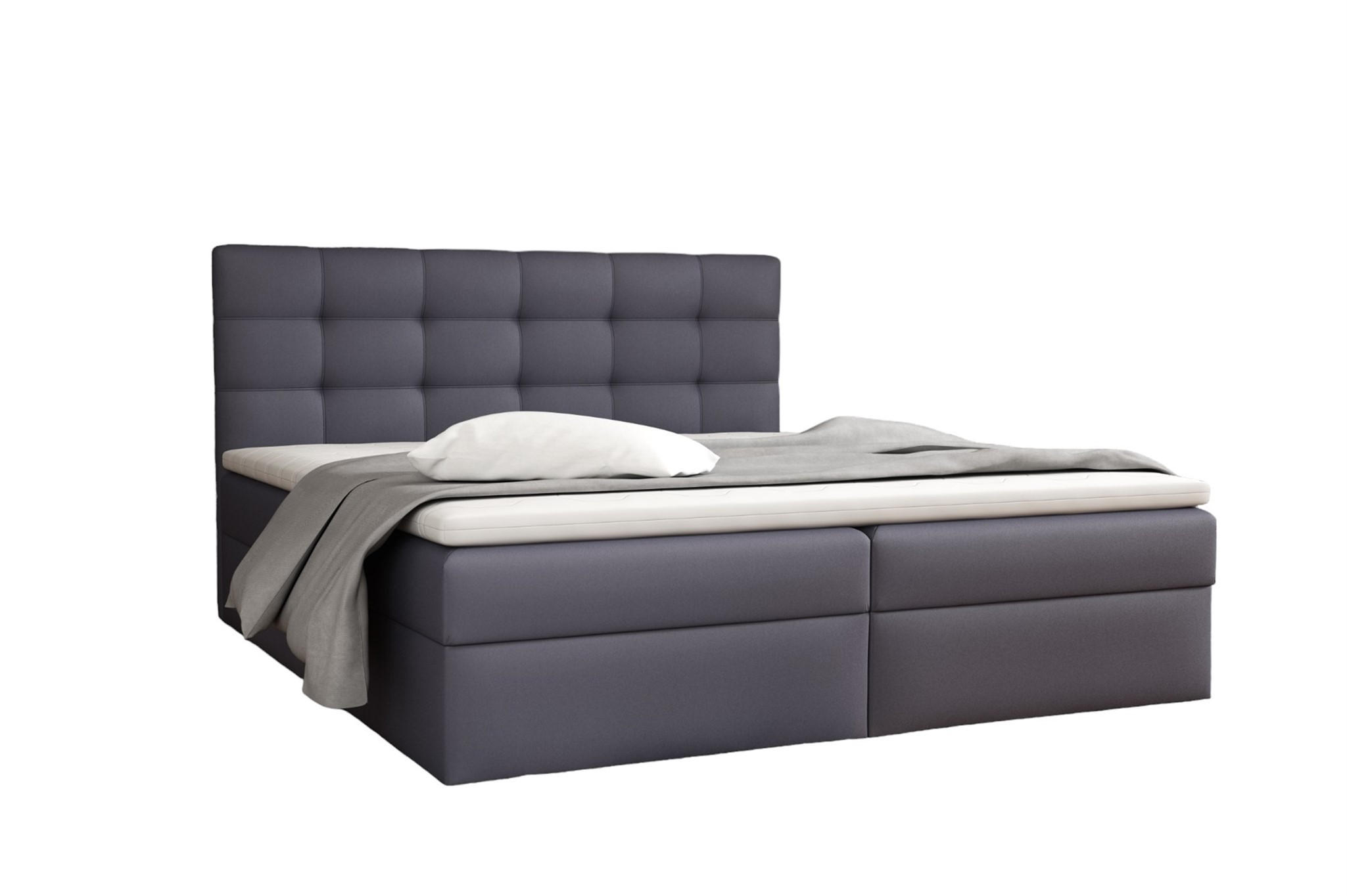 BOXBETT Doriano In Kunstleder Soft - Anthrazit, Holzwerkstoff/Textil (120/200cm) - Fun Möbel