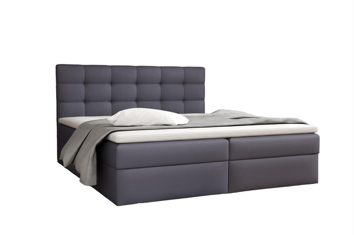 BOXBETT Doriano In Kunstleder Soft - Anthrazit, Holzwerkstoff/Textil (200/200cm) - Fun Möbel