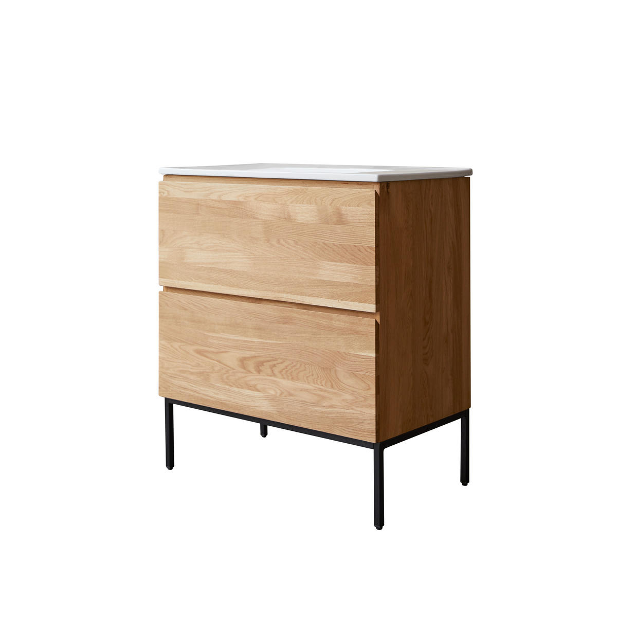WASCHTISCHUNTERSCHRANK Nova Weiß aus Eiche - Weiß, Holz (81/90/46cm) - Tikamoon