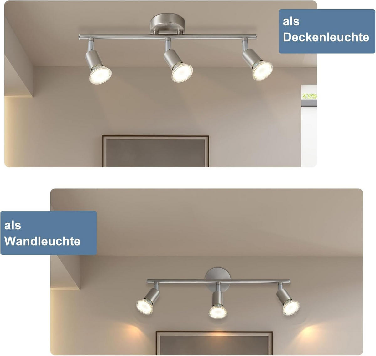DECKENSTRAHLER Glühfeld 8/13/40 cm - Alufarben, Metall (40/8/13cm) - ZMH