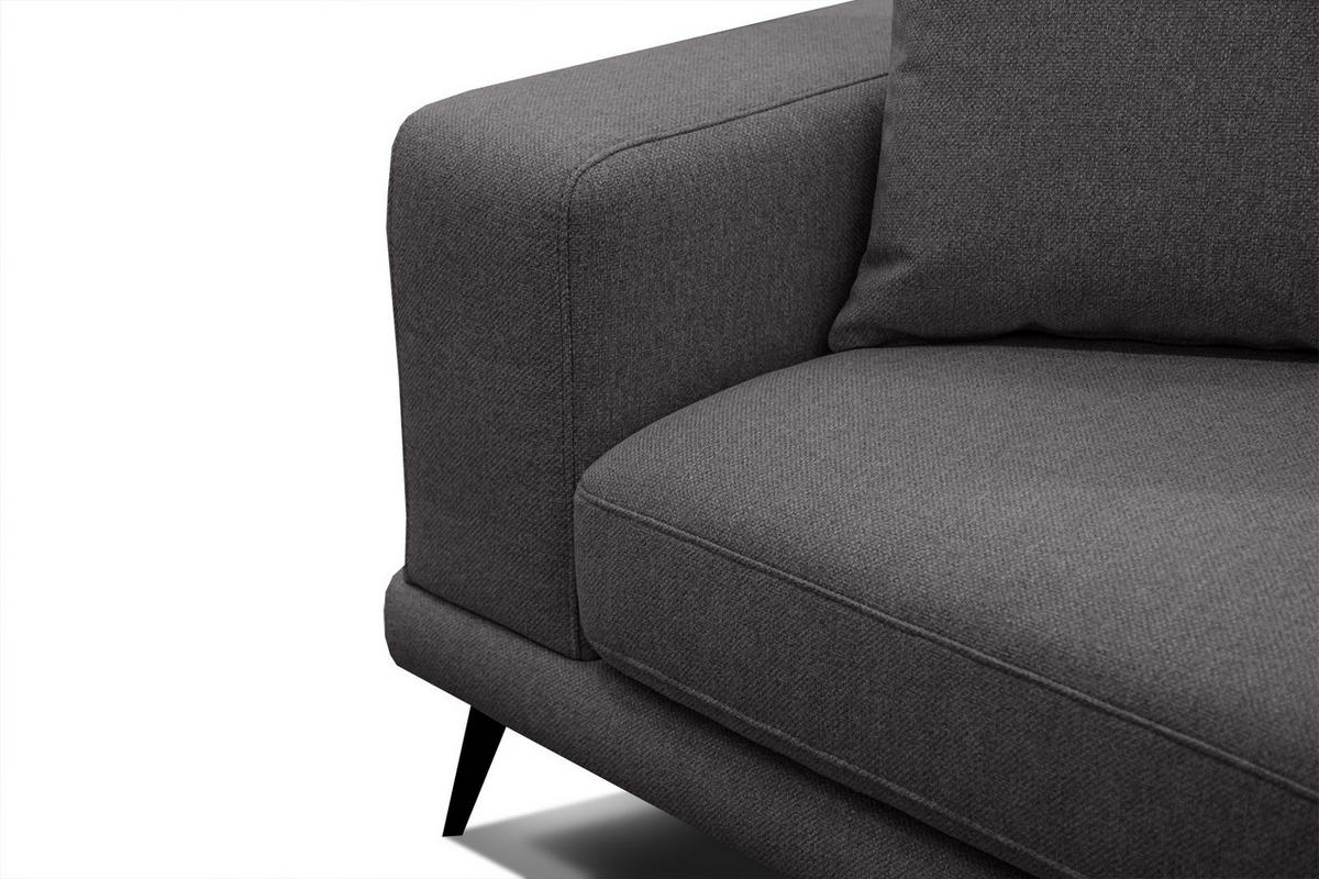 SOFA MEDIOLANE 3-Sitzer, graphitfarben - Graphitfarben, Holzwerkstoff/Textil (233/87/96cm) - Courtois Laville