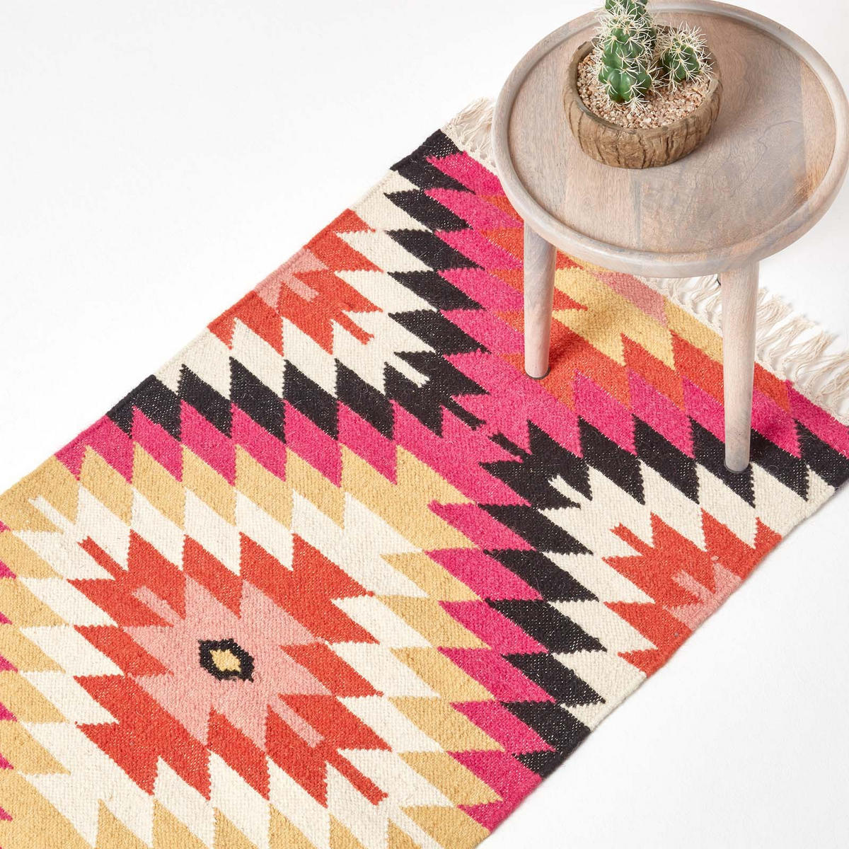 KELIM-TEPPICHLÄUFER Jakarta handgewebt 66/200 cm - Multicolor, Textil (66/200cm) - Homescapes