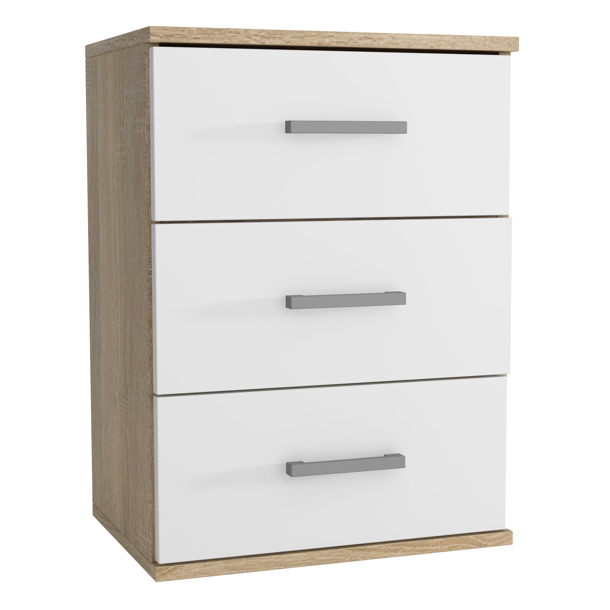 Masseno Nachttisch Sonoma Eiche, Weiß 48x65.5x35 cm