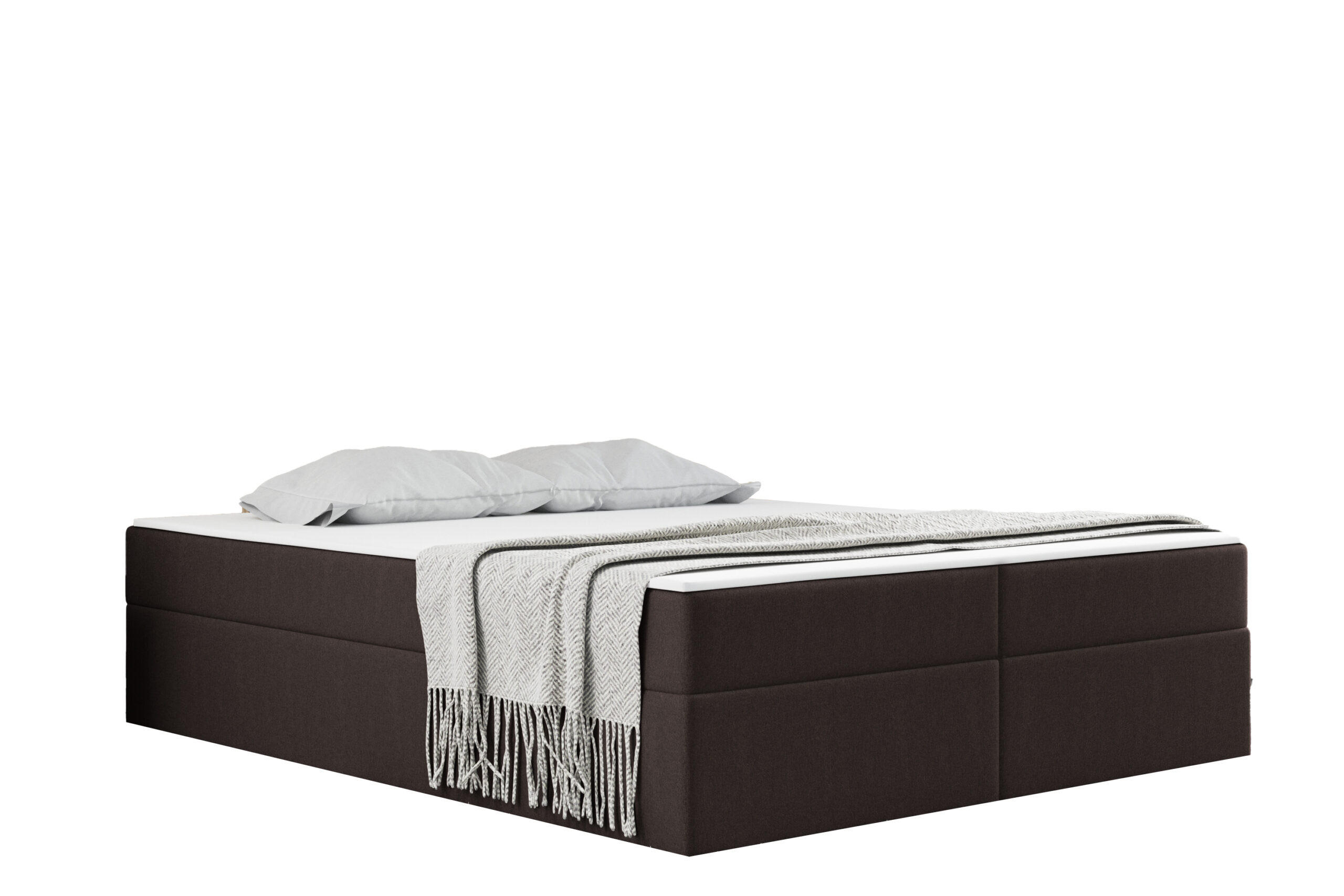 BOXBETT Mit Bettkasten Und Matratze Topper Ruben Braun 160x200 cm H2-Pocket - Braun, Holz/Textil (160/200cm) - Kaiser Möbel