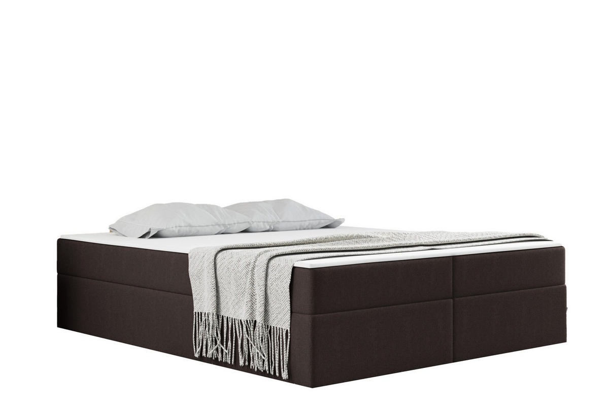 BOXBETT Mit Bettkasten Und Matratze Topper Ruben Braun 160x200 cm H2-Pocket - Braun, Holz/Textil (160/200cm) - Kaiser Möbel