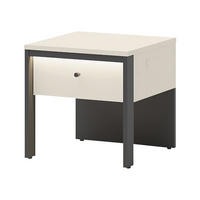 NACHTTISCH 1S Enna EN-05 - Sandfarben/Schwarz, Holzwerkstoff/Kunststoff (40/40/40cm) - MIRJAN24