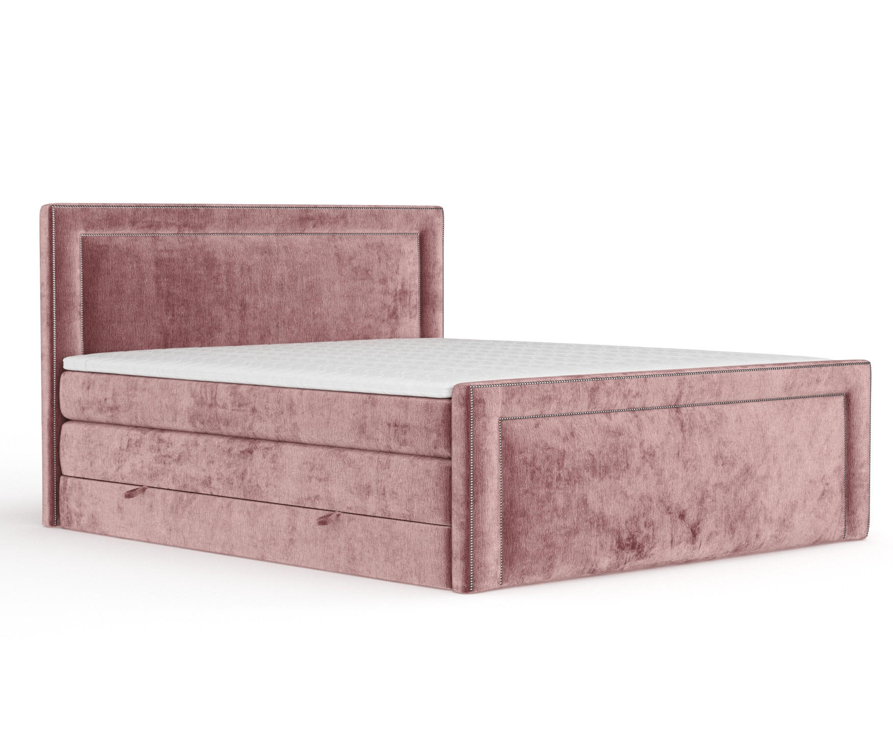 BOXSPRINGBETT Luxora Rosa 200/200 cm - Schwarz/Rosa, Holz/Holzwerkstoff (200/200cm) - Maison de Reve