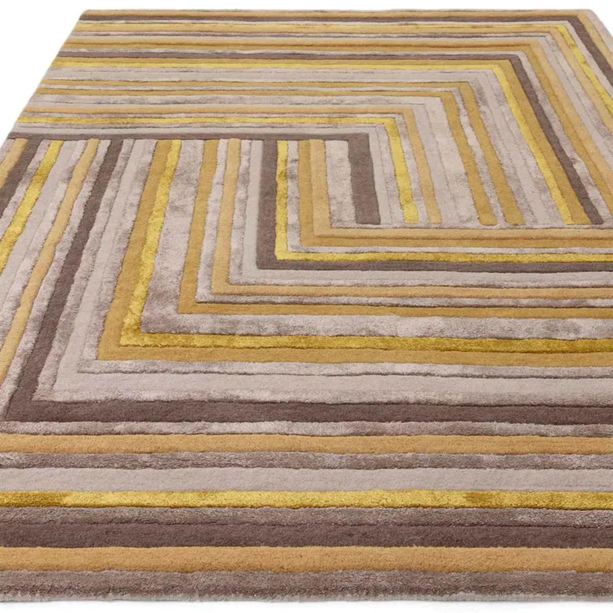TEPPICH Moderner aus Wolle für Wohn- und Schlafzimmer NETO Gelb 120 x 170 cm - Gelb, Naturmaterialien (120/170cm) - Novatrend