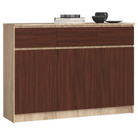KOMMODE Eiche Sonoma, Dunkelbraun 99/138/40 - Dunkelbraun, Holzwerkstoff (138/99/40cm) - RAUMHIRSCH FURNITURE