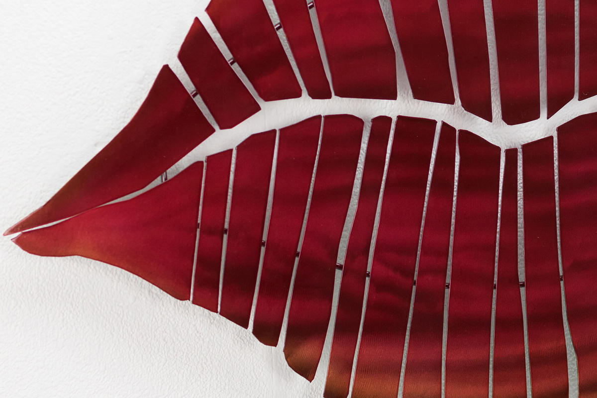 WANDDEKO Rot 100/56 cm - Rot/Weiß, Metall (3.21/56/3cm) - KUNSTLOFT
