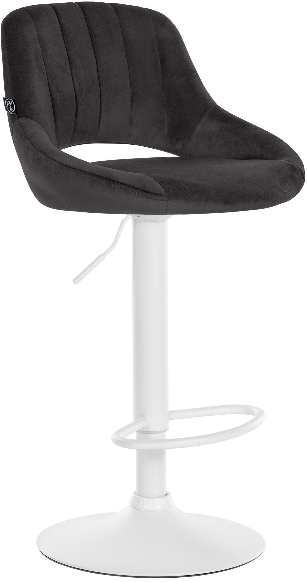 BARHOCKER Samt Schwarz - Schwarz/Weiß, Textil/Metall (47/85/48cm) - CLP