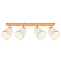 DECKENSTRAHLER Fyrith 66.5/13/19 cm - Weiß/Braun, Holz/Textil (66.5/13/19cm) - ZMH