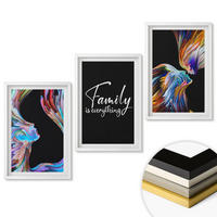 WANDBILDER 3er-Set - 40x60 cm Weißer Rahmen - Porträts von Menschen, farbenfrohe Muster, Familie - Weiß, Kunststoff (40/60cm) - ArtPrintCave