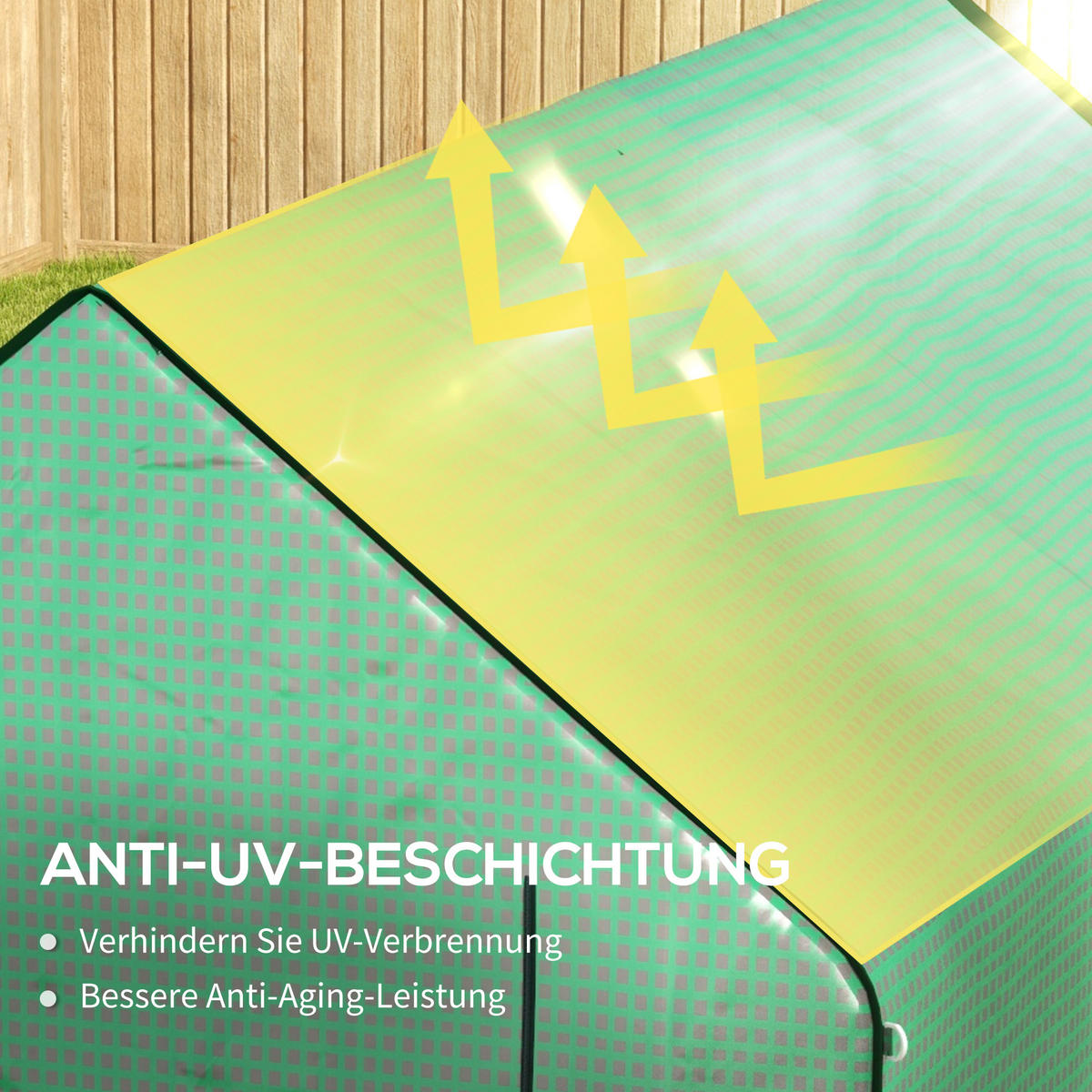 PE-FOLIE für Tunnelgewächshaus, Grün 140 x 213 x 190 cm - Grün, Kunststoff (213/190/140cm) - Outsunny