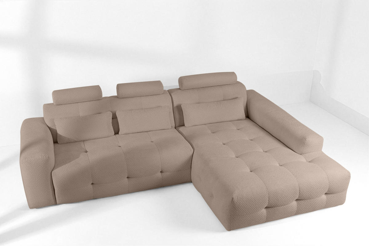 ECKSOFA RECHTS ALIGRA, Hellbraun - Hellbraun, Holz/Holzwerkstoff (290/191cm) - KONSIMO®