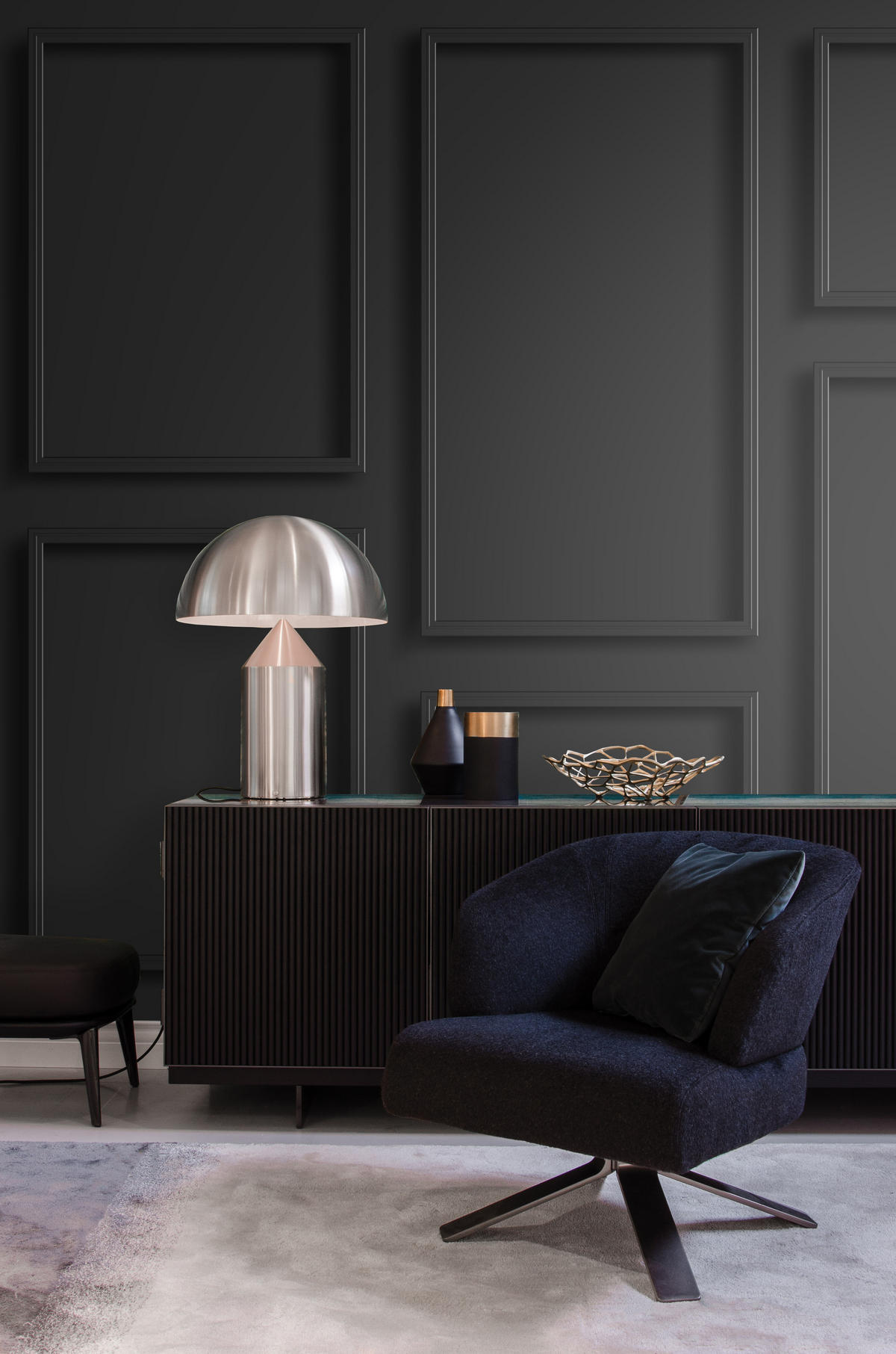 FOTOTAPETE Holzwandverkleidung 300 x 279 cm - Schwarz, Papier (300/279cm) - Origin Wallcoverings