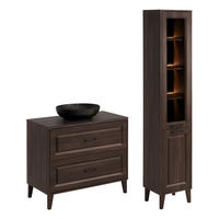 KOUPELNOVÝ NÁBYTEK 100cm Moka 2er-Set Dřevo - hnědá, kompozitní dřevo (100/84.5/46cm) - Petits-meubles