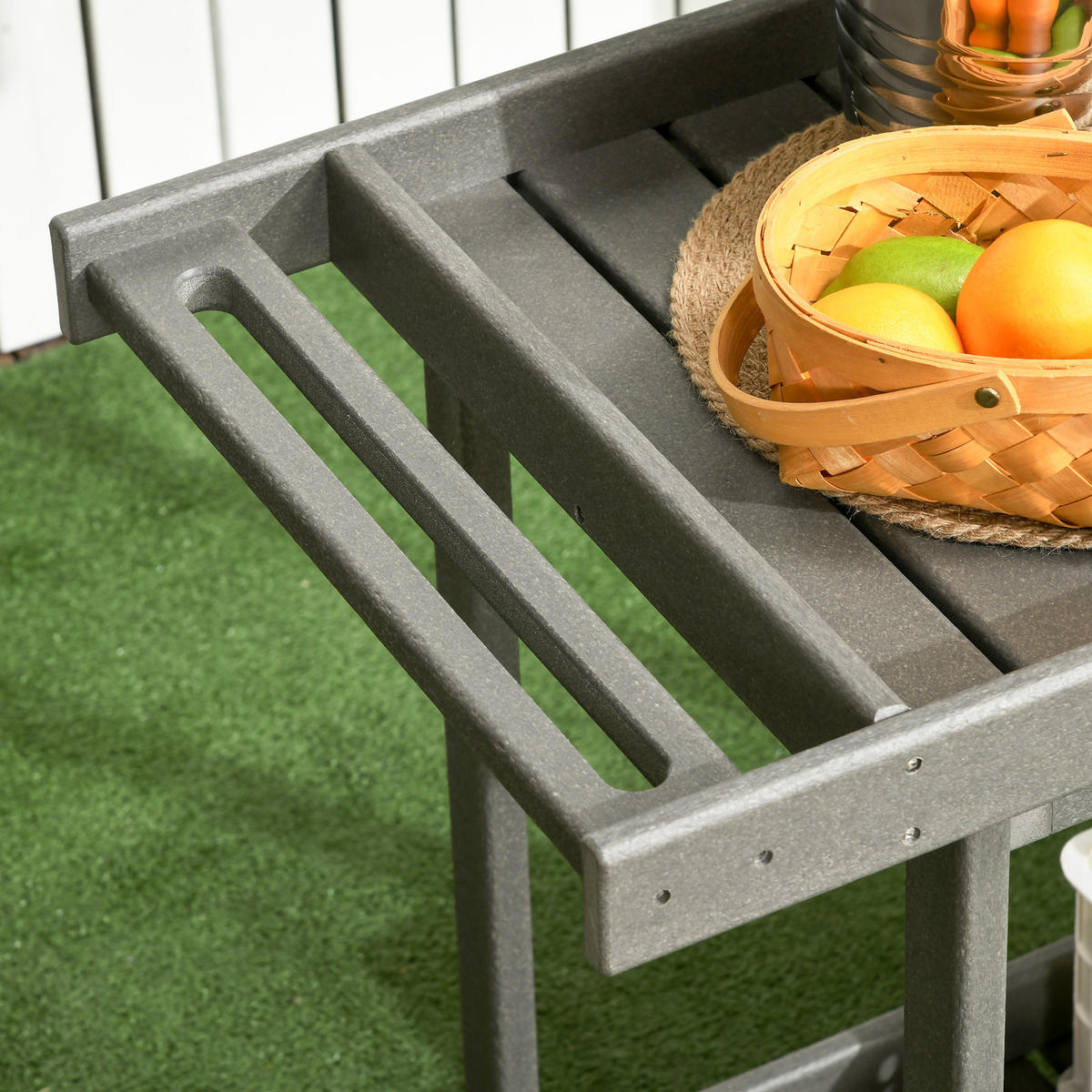 SERVIERWAGEN, HDPE, Dunkelgrau - Dunkelgrau, Kunststoff (50/80/87cm) - Outsunny