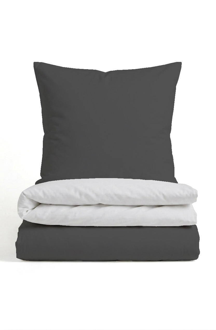 BETTWÄSCHE-GARNITUR Mikrofaser UNI schwarz, 200x200 cm + 80x80 cm - Schwarz, Textil (200/200cm) - Castell