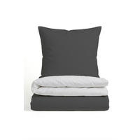 BETTWÄSCHE-GARNITUR Mikrofaser UNI schwarz, 200x200 cm + 80x80 cm - Schwarz, Textil (200/200cm) - Castell