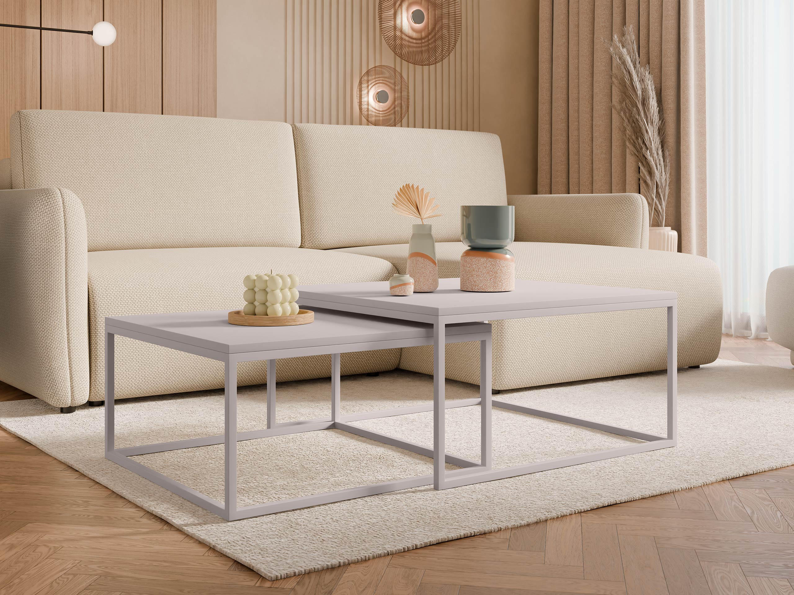 COUCHTISCH-SET Dual Cashmere - Kaschmir, Holzwerkstoff/Metall (76/76/39cm) - MIRJAN24