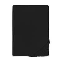 SPANNBETTTUCH Jersey schwarz, 180x200 cm - 200x220 cm - Schwarz, Textil (200/220cm) - biberna