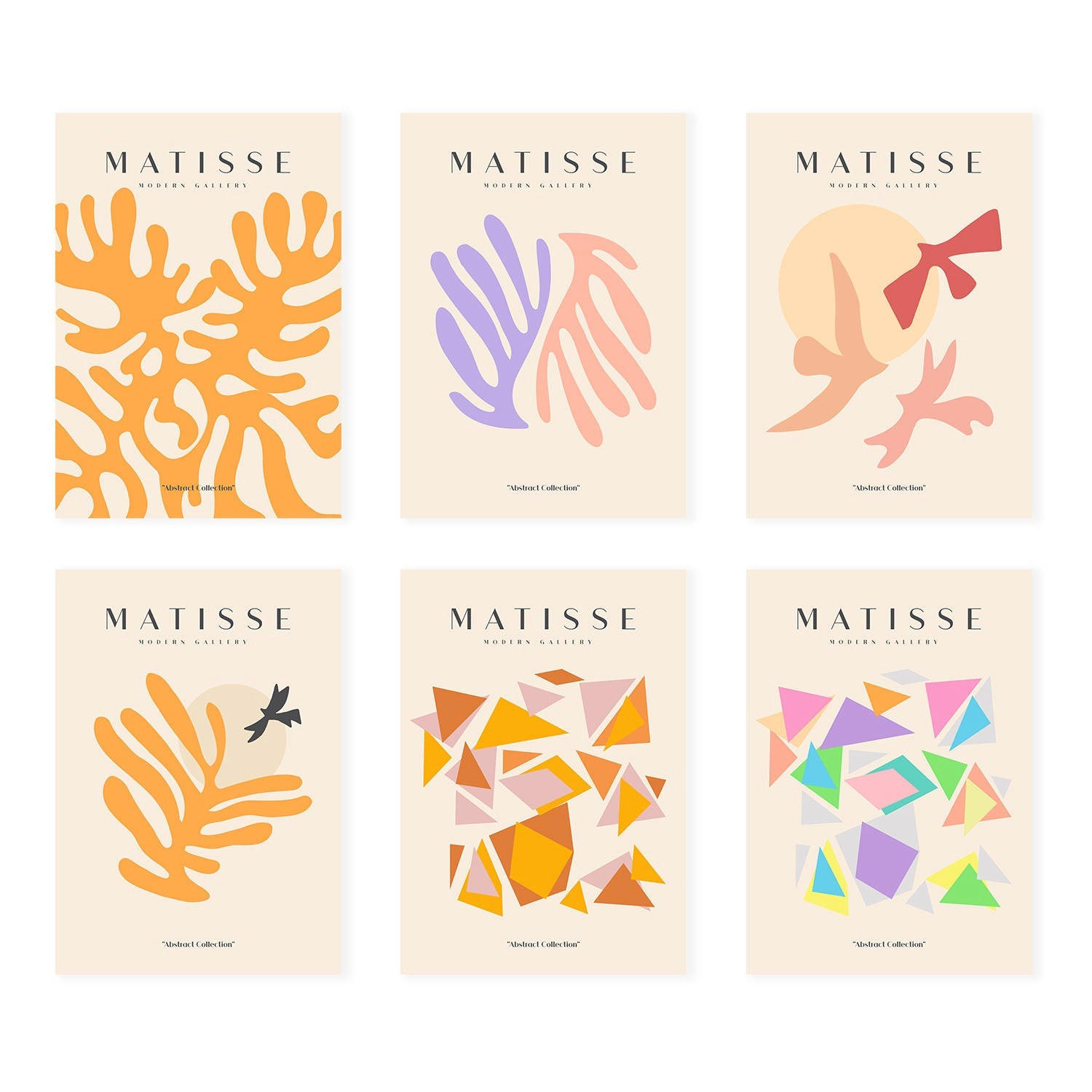 POSTER Set Mit 6 Illustrationen Von Henri Matisse Blumen A3 Rahmenlos - Klar, Papier (29/3cm) - Nacnic