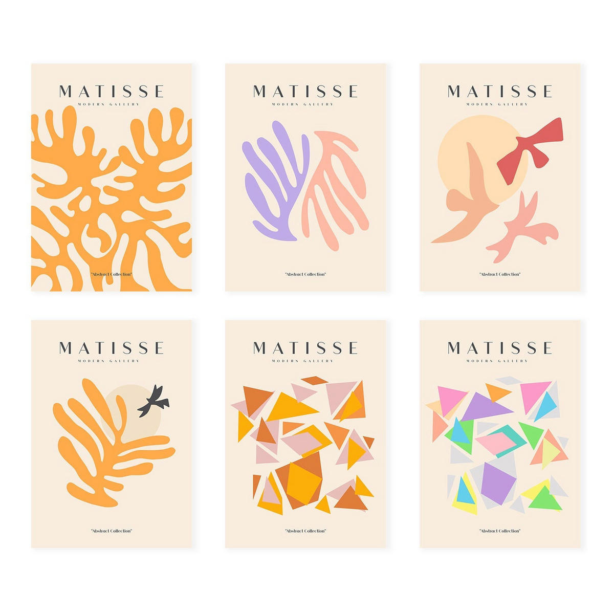 POSTER Set Mit 6 Illustrationen Von Henri Matisse Blumen A3 Rahmenlos - Klar, Papier (29/3cm) - Nacnic