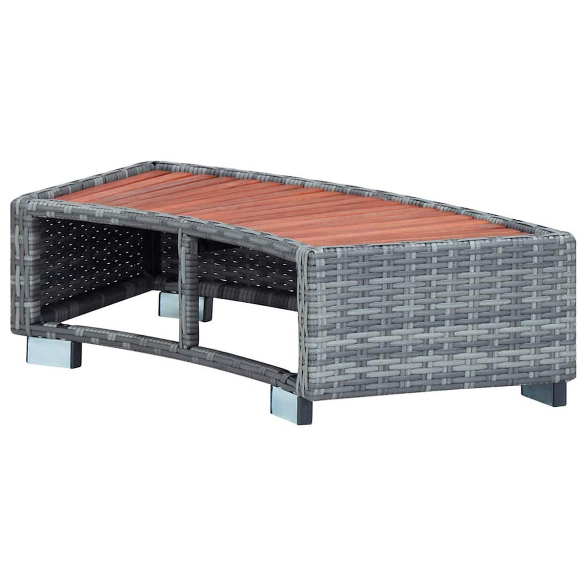 SPA-EINSTIEGSSTUFE Grau Poly Rattan 92/45/25 Cm - Grau, Kunststoff (45/25/92cm) - vidaXL