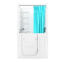 SENIOREN Dusche Sitzwanne Tür S08D-B-R - Weiß, Glas/Kunststoff (110/68/205cm) - AcquaVapore by Sandra Jentho