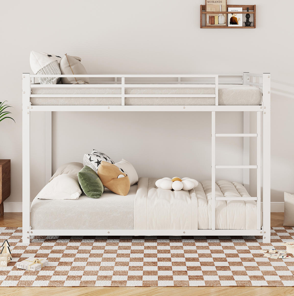 ETAGENBETT 140/200 cm Weiß aus Metall für Kinder - Weiß, Metall (140/200cm) - MIVRAY