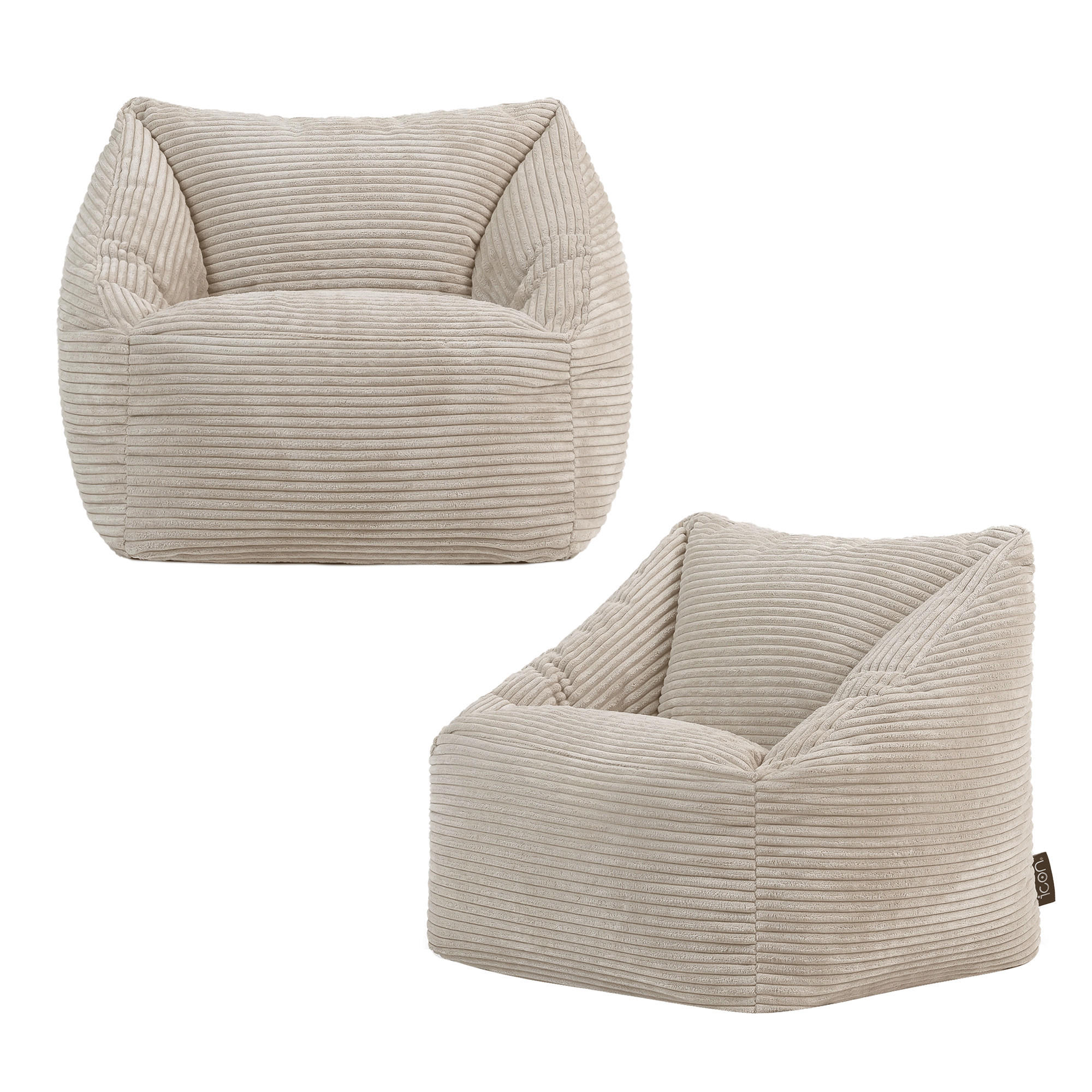 SITZSACK Flauschig für Kinder 2-tlg. - Beige, Textil (55/44/55cm) - icon