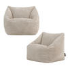 SITZSACK Flauschig für Kinder 2-tlg. - Beige, Textil (55/44/55cm) - icon